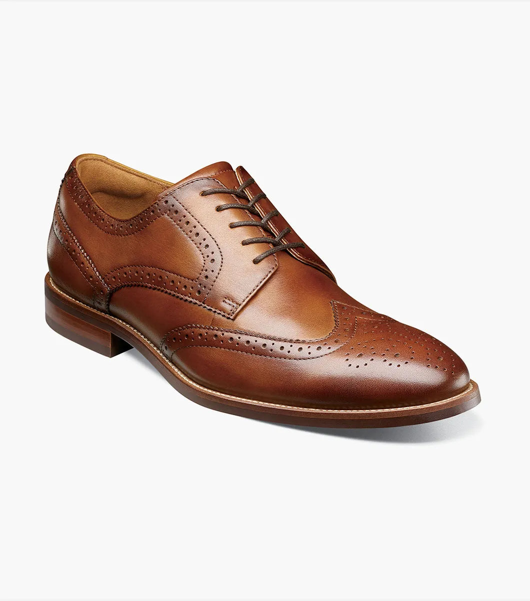 Cognac Rucci Wingtip Oxford Shoe