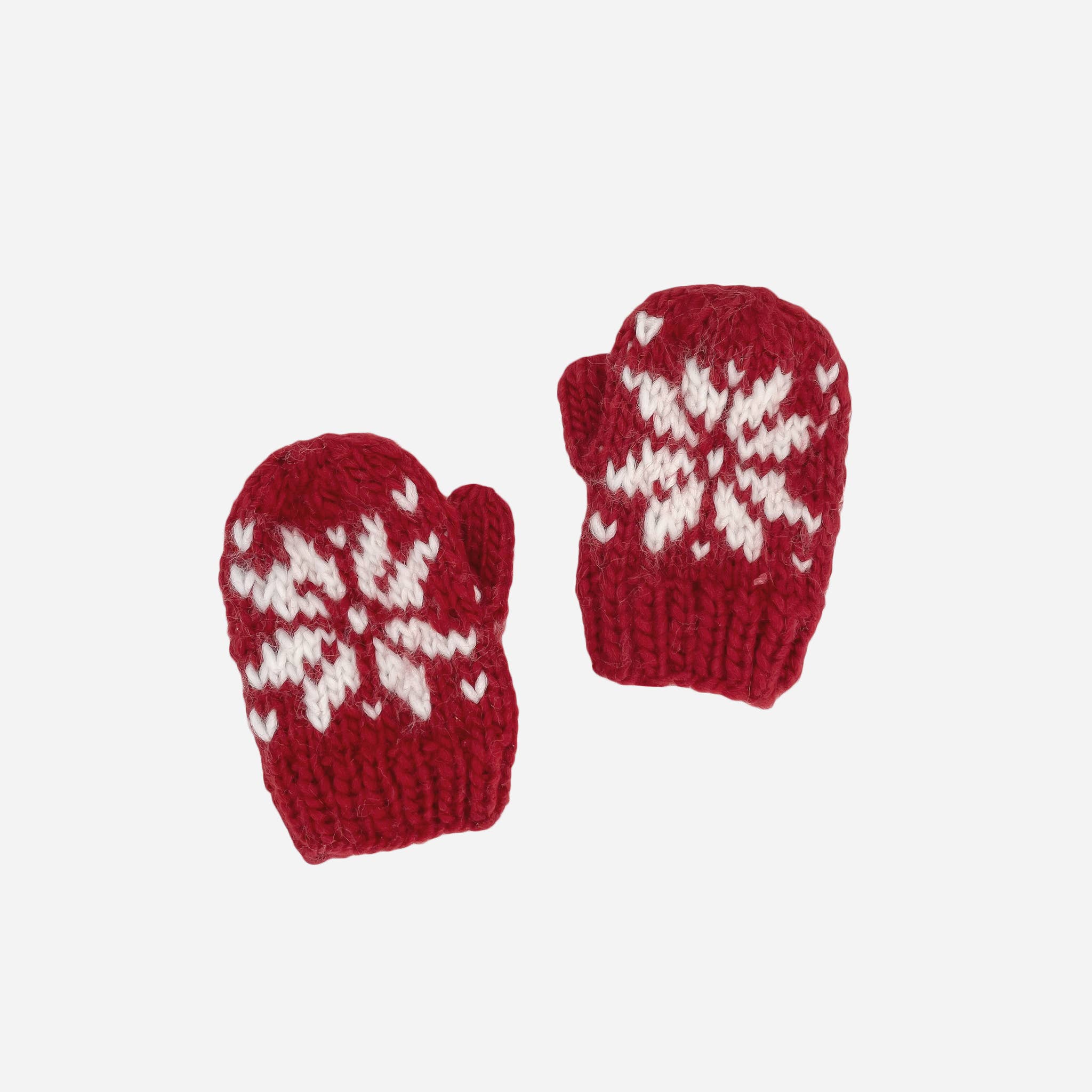 Red Infant Snowflake Mittens