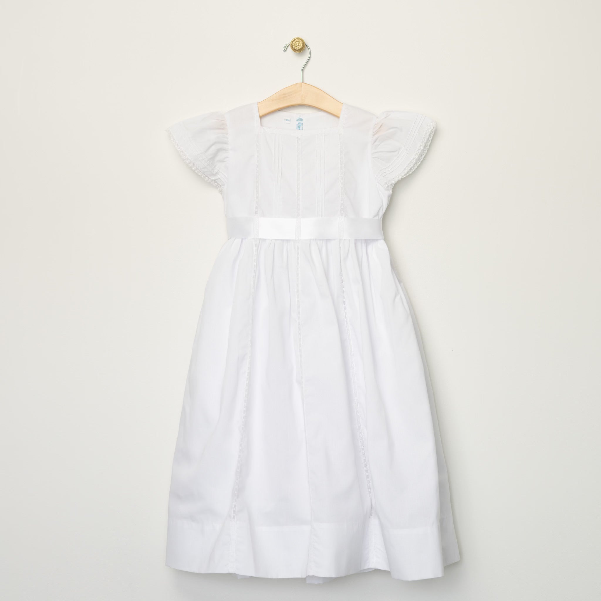 White Organdy Tucked Dress