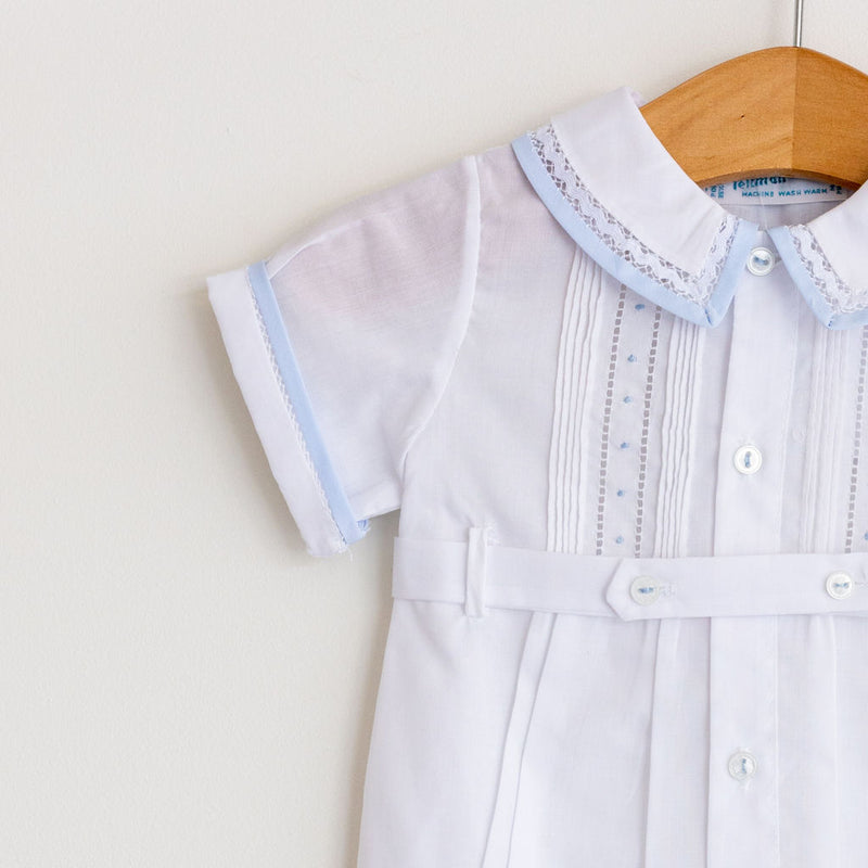 Blue Ric Rac Trim Romper