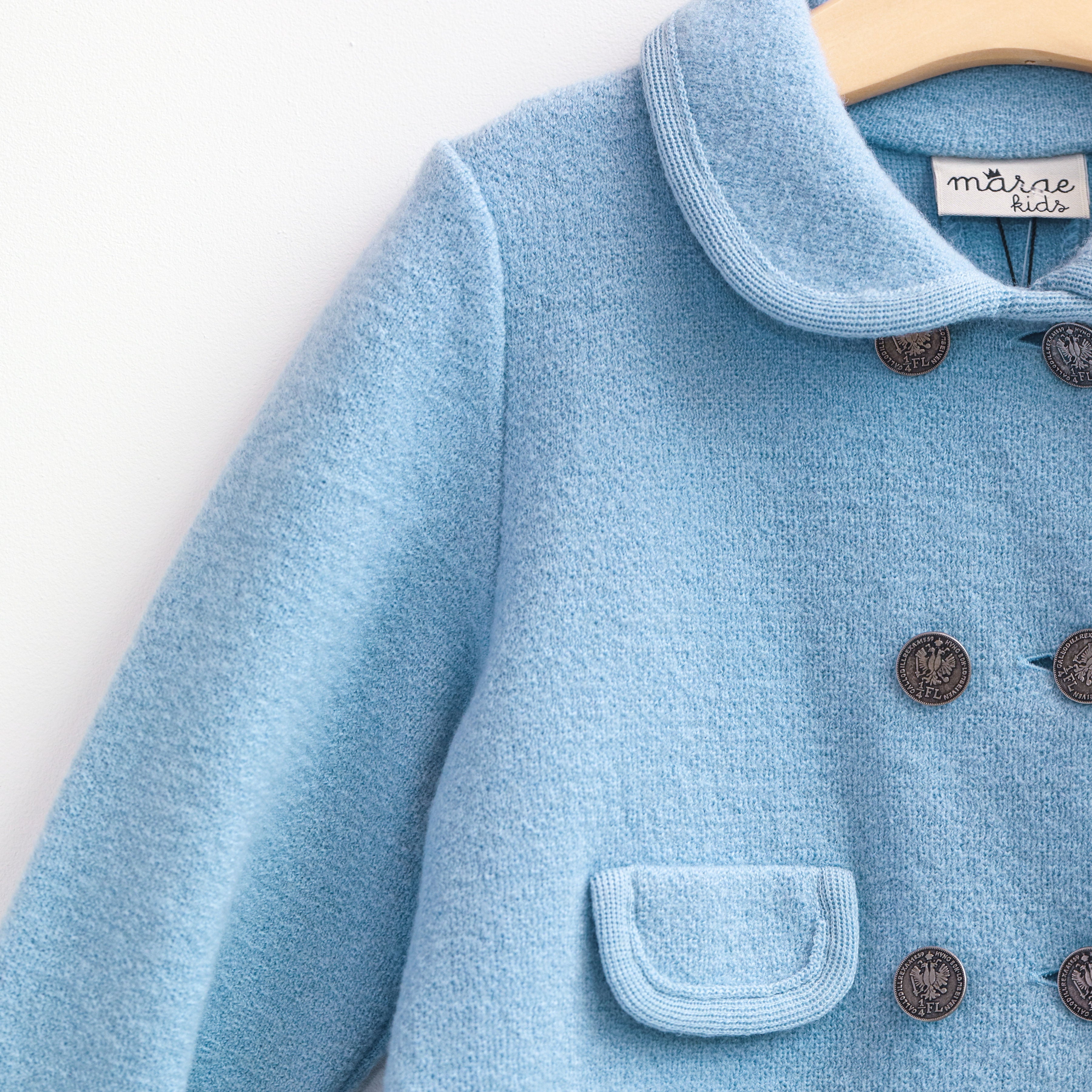 Powder blue shop wool coat