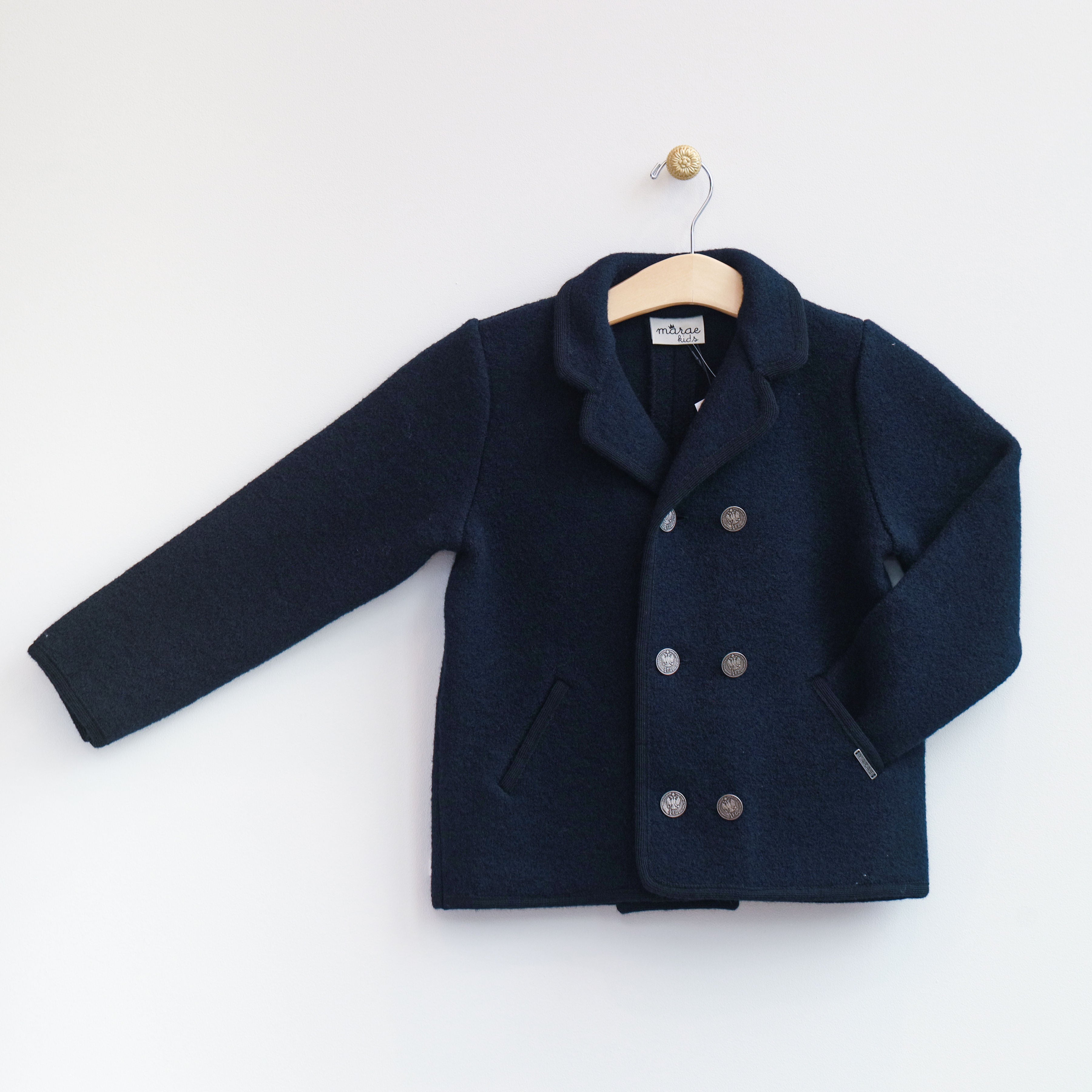 Navy Classic Boiled Wool Jacket