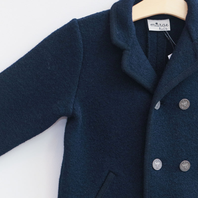 Navy Classic Boiled Wool Jacket