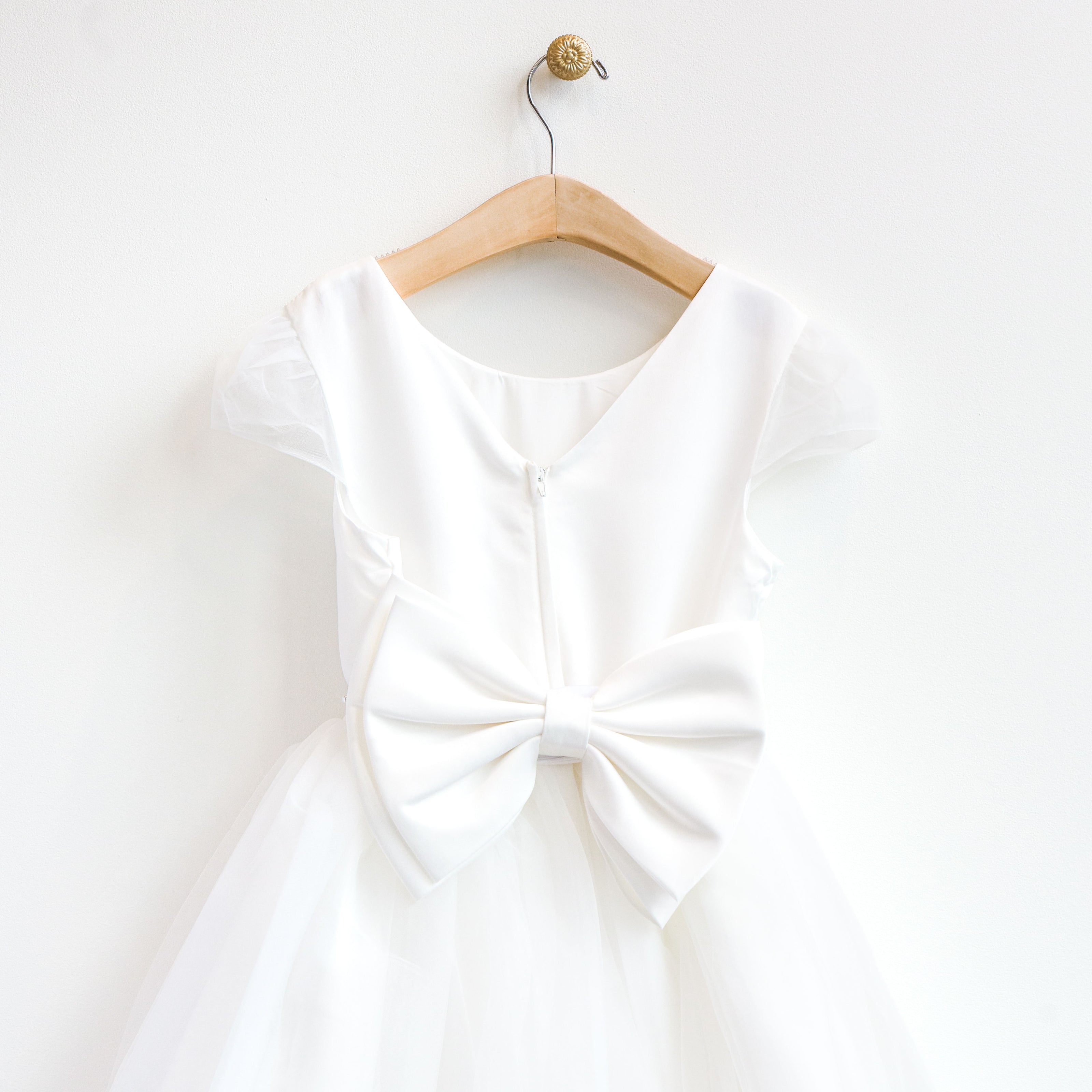 Linen and Tulle Dress - White