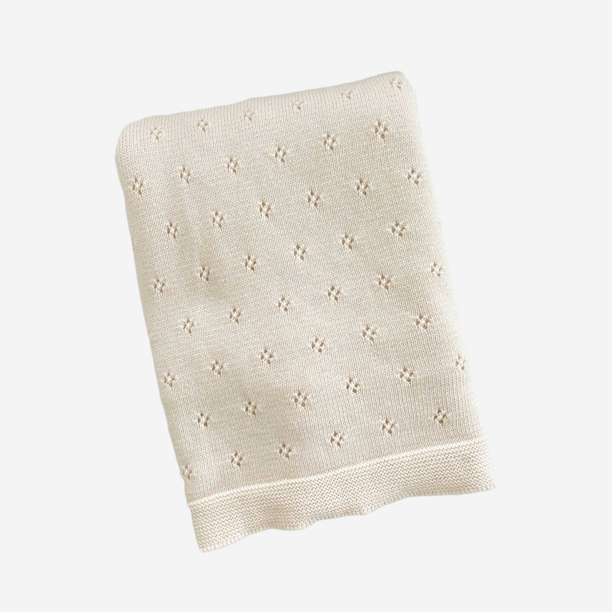 Cream Heirloom Pointelle Blanket