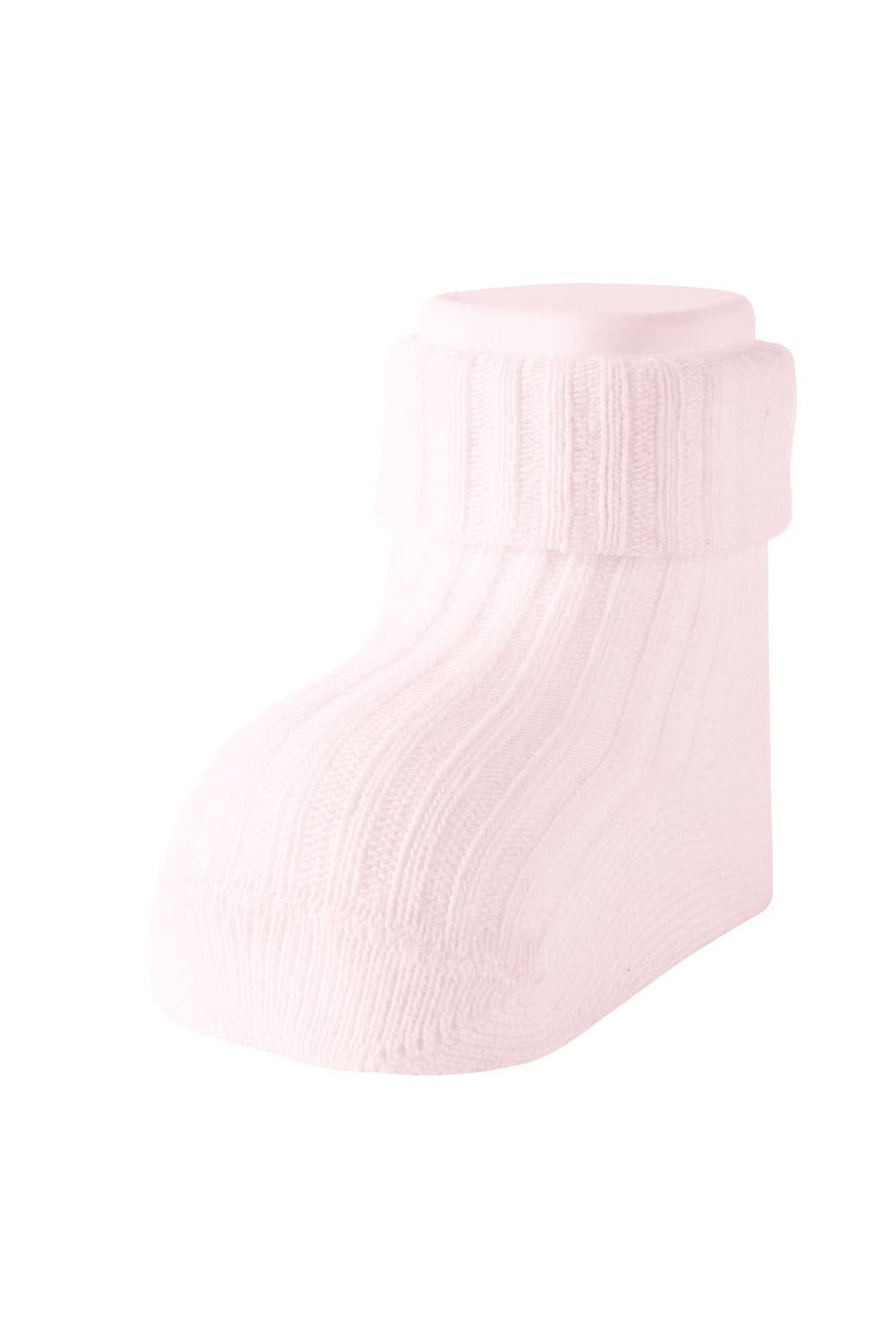Soft Pink Ribbed Cotton Socks