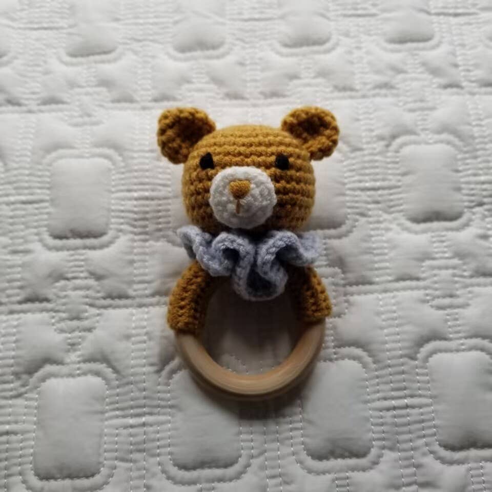 Baby Hand Crochet Rattle Toy - Bear