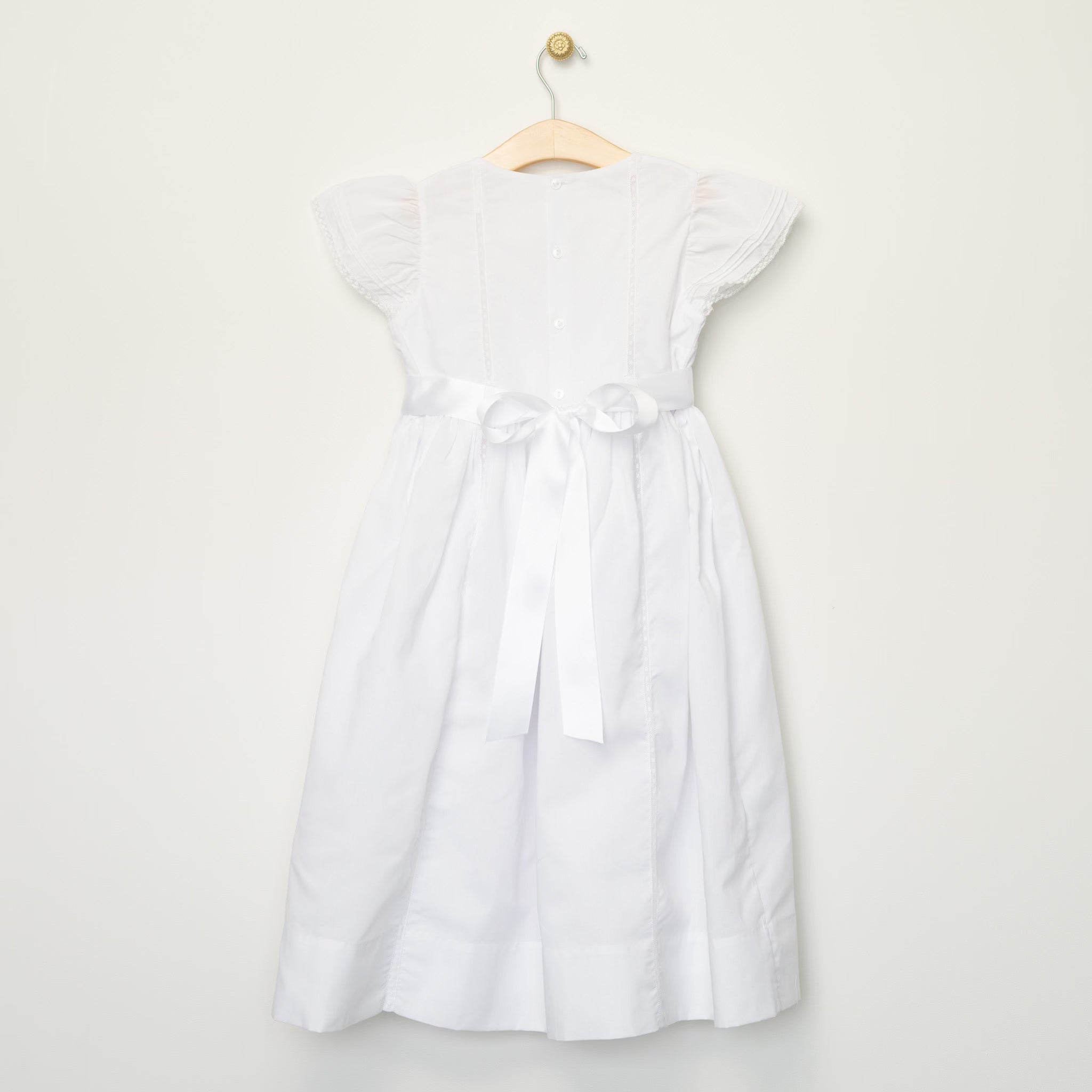White Organdy Tucked Dress