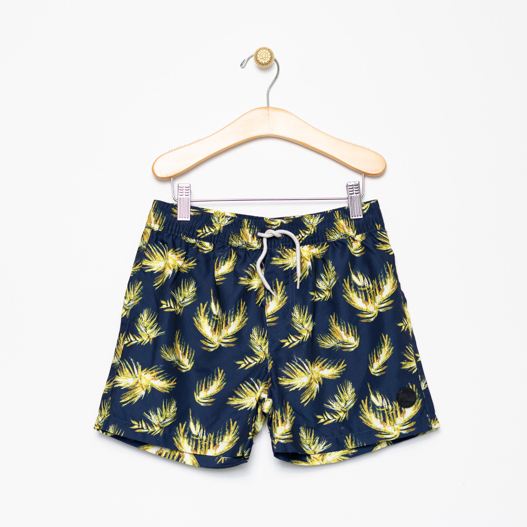 Navy with Green Fern Swimsuit