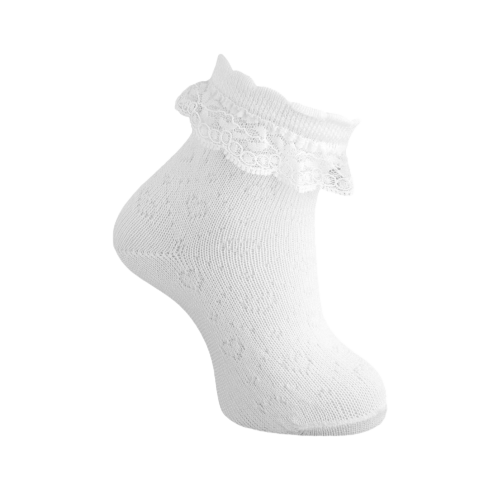 White Pointelle Anklet Sock