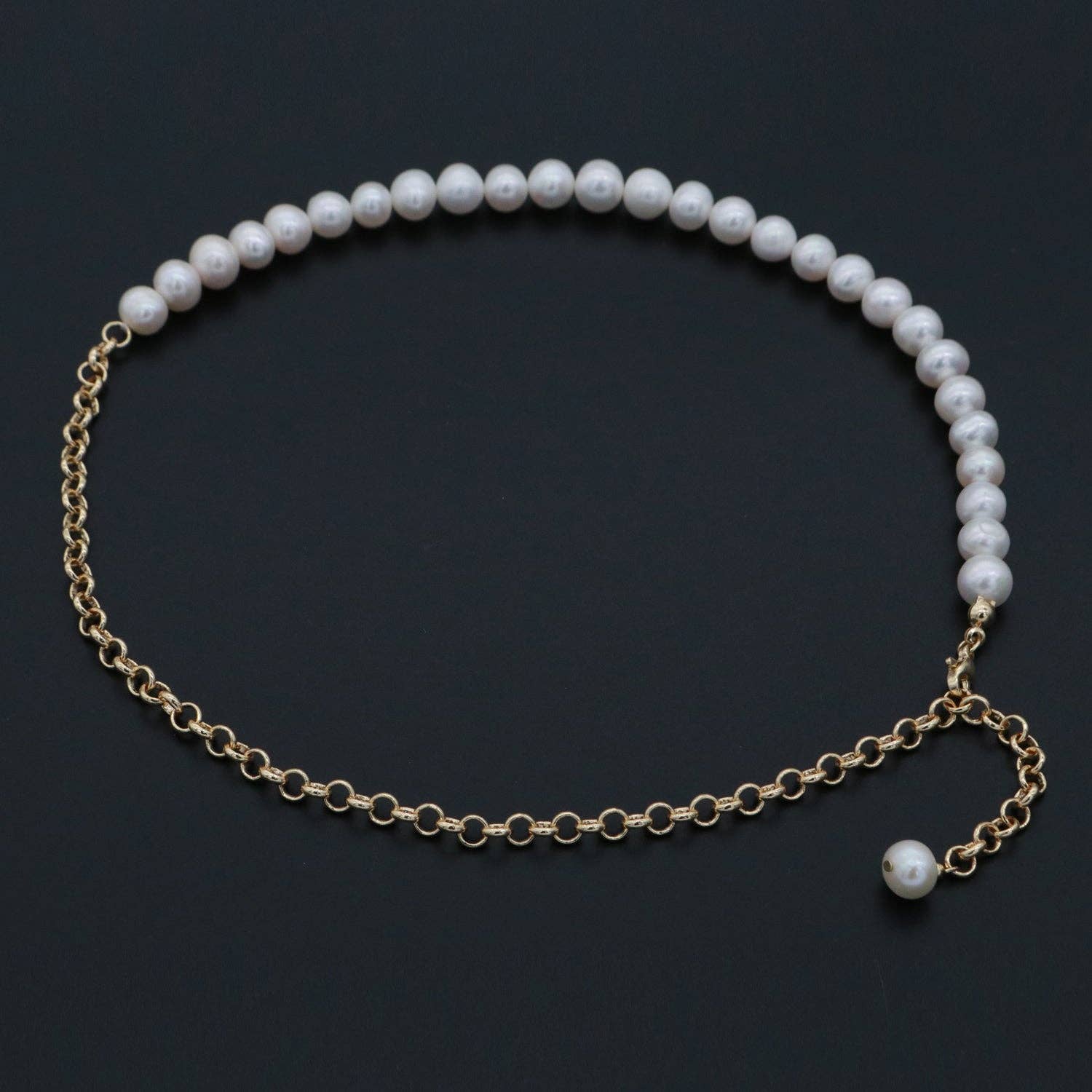 Freshwater Pearl Half Chain 18" Necklace