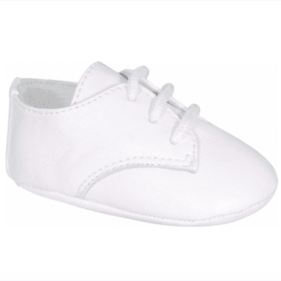 Crib Shoe-White Lambskin Oxfords